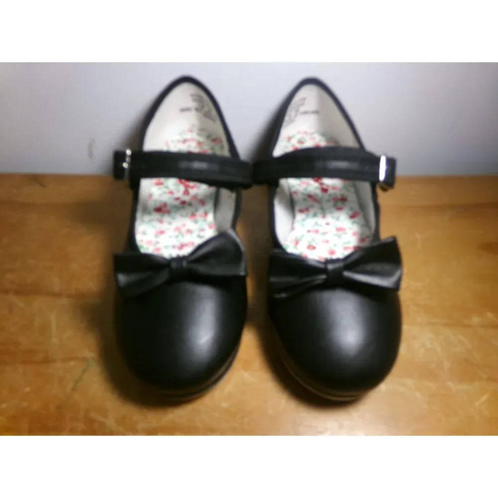 Pre-Owned Dance Tap Shoes Capezio 3800 1M Kids Black Mary Jane Leather Easy Str